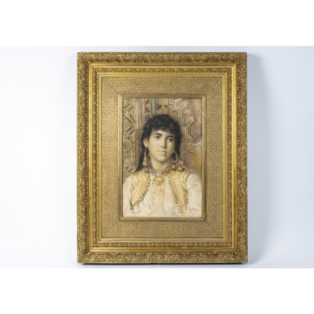 A. COMPTE XIXème siècle Portrait d’une jeune orientale 3