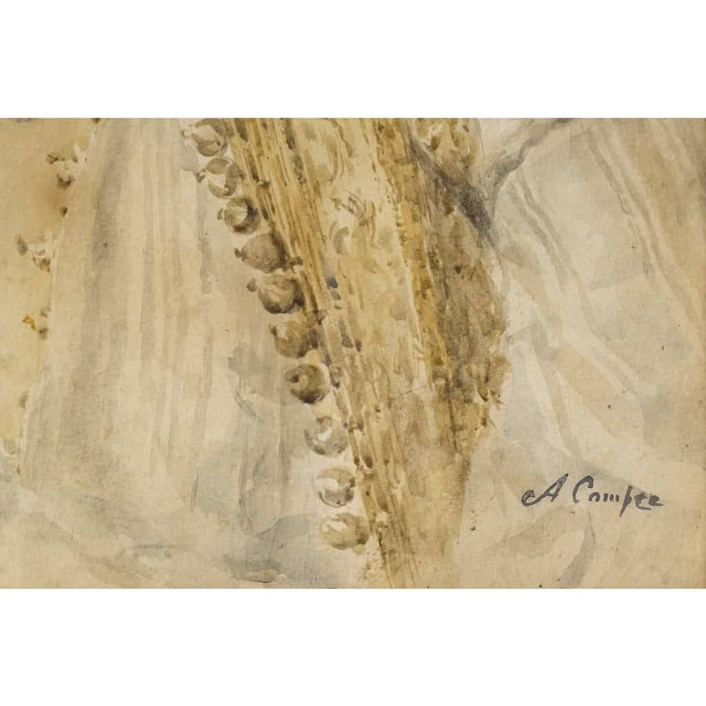 A. COMPTE XIXème siècle Portrait d’une jeune orientale 8