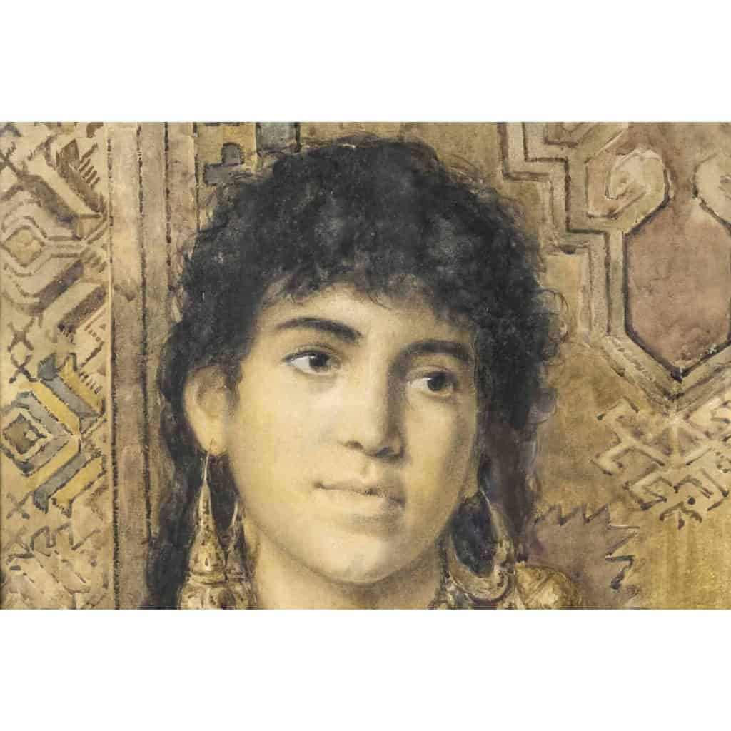 A. COMPTE XIXème siècle Portrait d’une jeune orientale 5