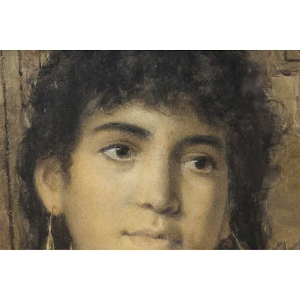 A. COMPTE XIXème siècle Portrait d’une jeune orientale 7