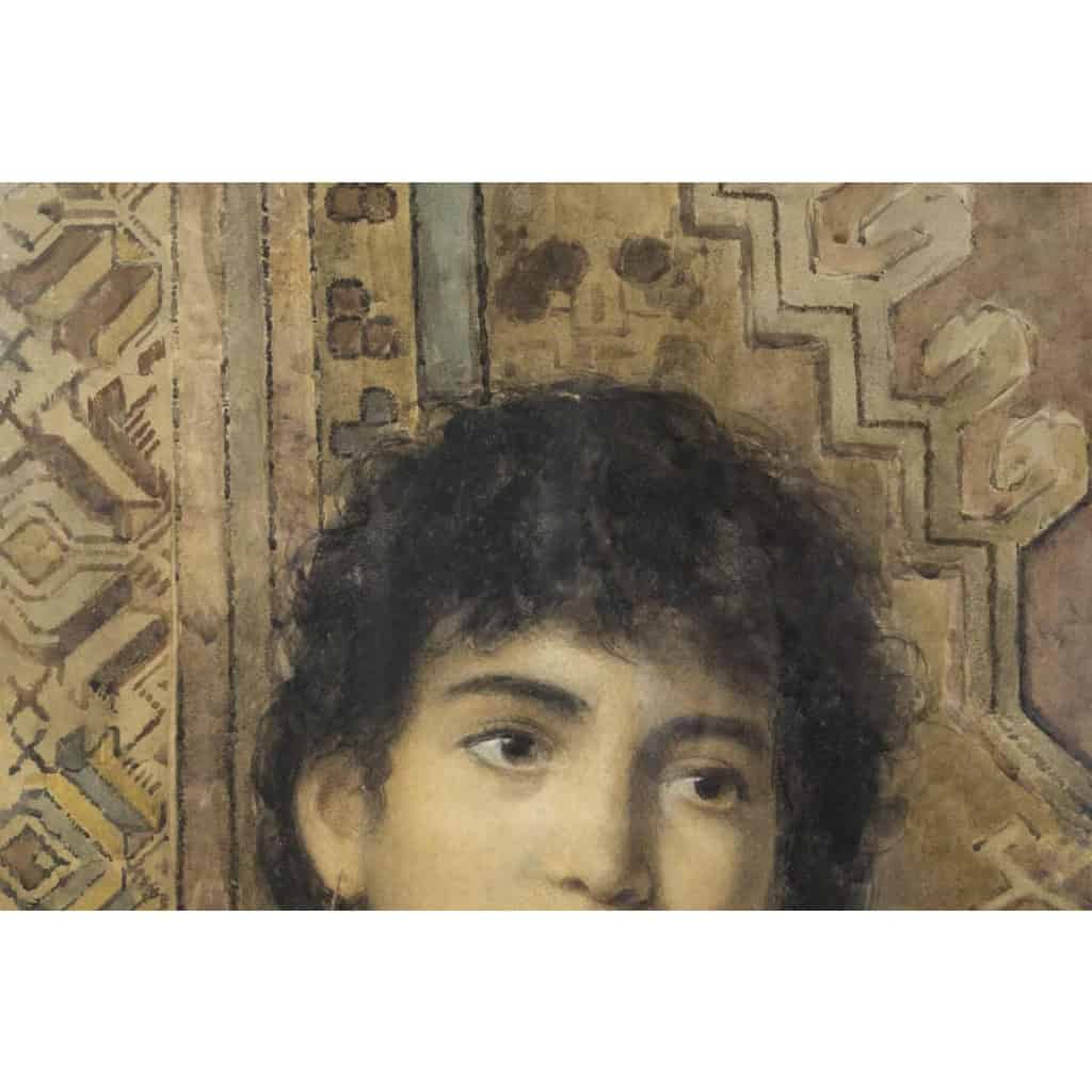 A. COMPTE XIXème siècle Portrait d’une jeune orientale 6