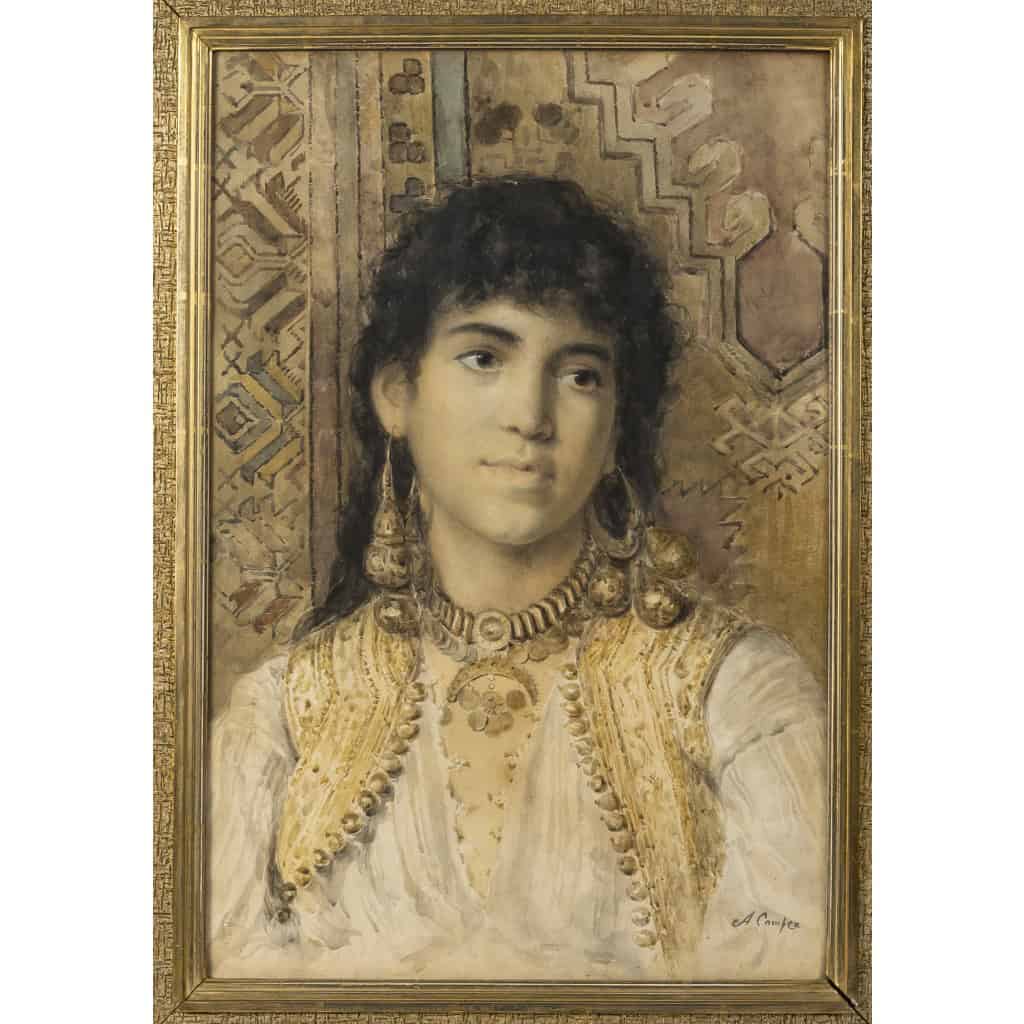 A. COMPTE XIXème siècle Portrait d’une jeune orientale 4