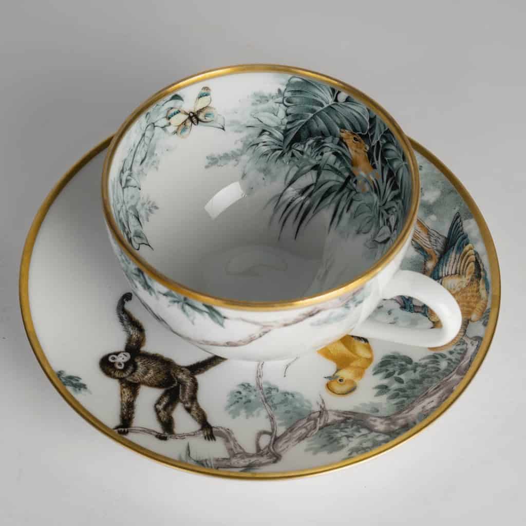 HERMES Paris ,Ensemble de 4 Tasses à thé et soucoupe Carnets d’Équateur 5