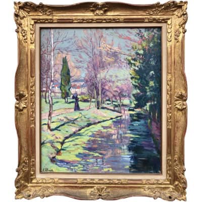 ALLUAUD Eugène Parc Victor Thuillat à Limoges Ecole Française 20è Siècle Huile sur toile Signée ​​​​​​​Certificat d’authenticité