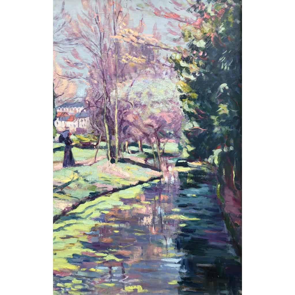ALLUAUD Eugène Parc Victor Thuillat à Limoges Ecole Française 20è Siècle Huile sur toile Signée ​​​​​​​Certificat d’authenticité 6