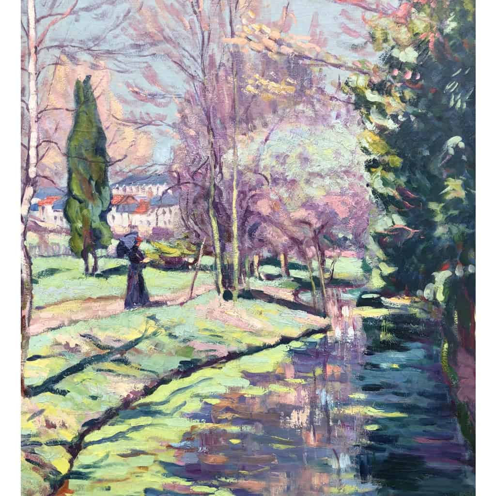ALLUAUD Eugène Parc Victor Thuillat à Limoges Ecole Française 20è Siècle Huile sur toile Signée ​​​​​​​Certificat d’authenticité 10