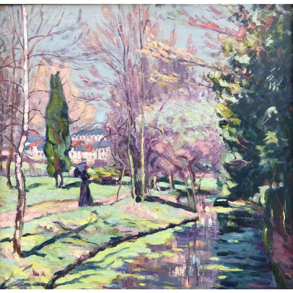 ALLUAUD Eugène Parc Victor Thuillat à Limoges Ecole Française 20è Siècle Huile sur toile Signée ​​​​​​​Certificat d’authenticité 13