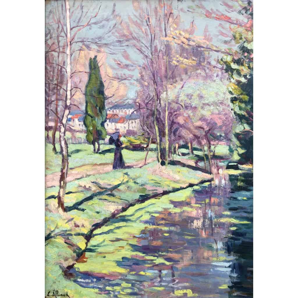 ALLUAUD Eugène Parc Victor Thuillat à Limoges Ecole Française 20è Siècle Huile sur toile Signée ​​​​​​​Certificat d’authenticité 7