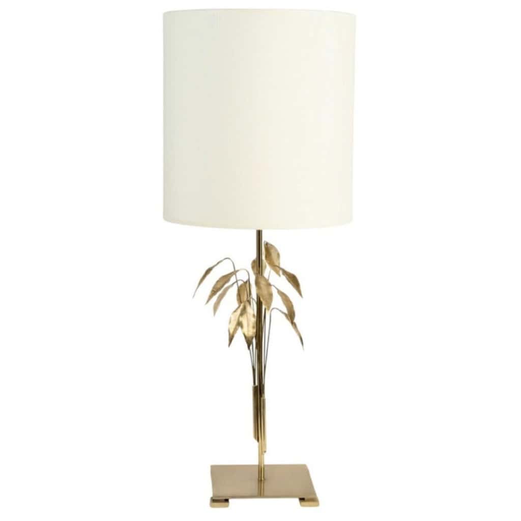 1960 Paire de Lampes Feuillage de la Maison Charles bronze et laiton doré 6