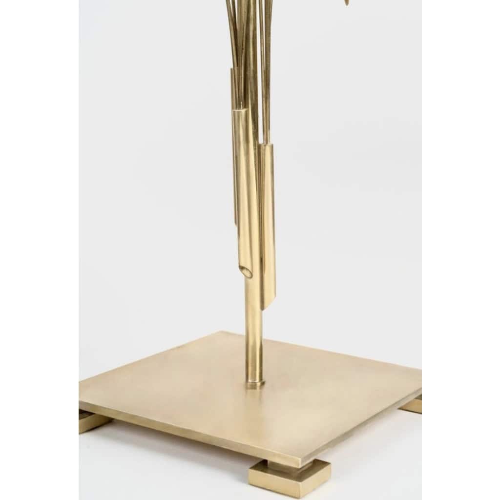 1960 Paire de Lampes Feuillage de la Maison Charles bronze et laiton doré 4