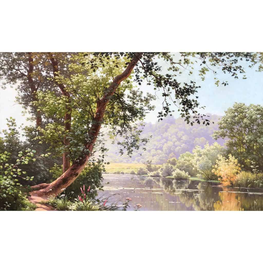 HIS René Peinture Française Début XXème Siècle Matin à Méluzien Huile Sur Toile Signée ​​​​​​​Certificat d’authenticité 8