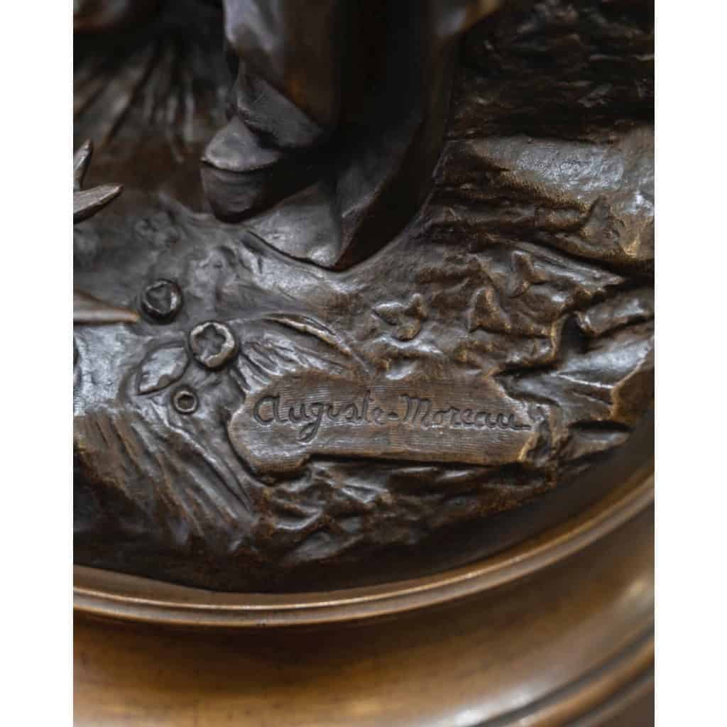 Sculpture – Retour Des Hirondelles , Auguste Moreau (1834-1917) – Bronze 11
