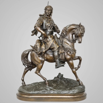 Cavalier Arabe En Retour De Chasse , Alfred Barye (1839-1882) Et Émile Guillemin (1841-1907)