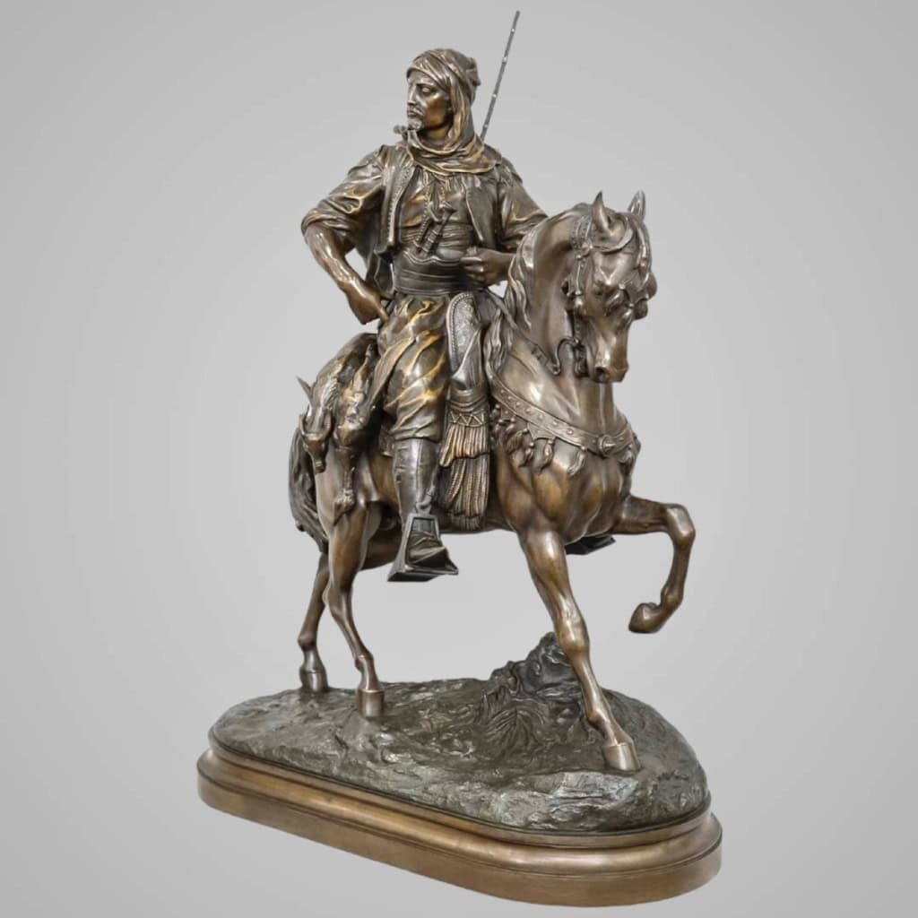 Cavalier Arabe En Retour De Chasse , Alfred Barye (1839-1882) Et Émile Guillemin (1841-1907) 5