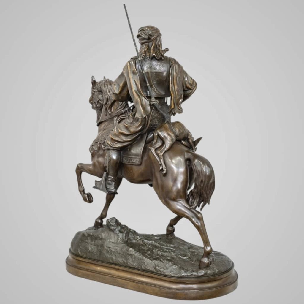Cavalier Arabe En Retour De Chasse , Alfred Barye (1839-1882) Et Émile Guillemin (1841-1907) 9