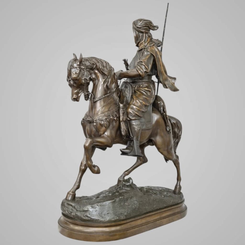 Cavalier Arabe En Retour De Chasse , Alfred Barye (1839-1882) Et Émile Guillemin (1841-1907) 10