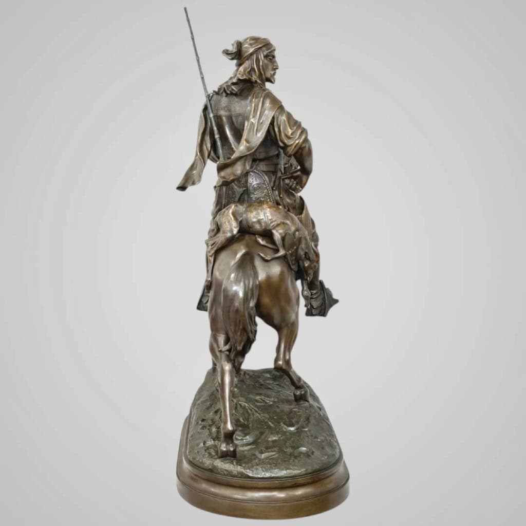 Cavalier Arabe En Retour De Chasse , Alfred Barye (1839-1882) Et Émile Guillemin (1841-1907) 11