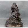 Sculpture – Jument à L’ Écurie Jouant Avec Un Chien , Pierre – Jules Mêne (1810-1879) – Bronze 15