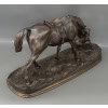 Sculpture – Jument à L’ Écurie Jouant Avec Un Chien , Pierre – Jules Mêne (1810-1879) – Bronze 19