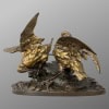 Sculpture – Groupe De Bécasses À La Grenouille , Léon Bureau (1866-1906) – Bronze 15