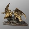 Sculpture – Groupe De Bécasses À La Grenouille , Léon Bureau (1866-1906) – Bronze 16