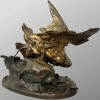 Sculpture – Groupe De Bécasses À La Grenouille , Léon Bureau (1866-1906) – Bronze 22