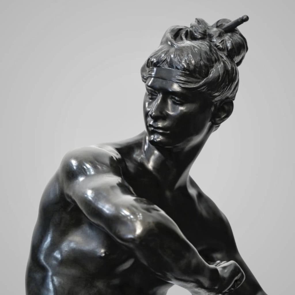 Sculpture – Sarpédon Bandant Son Arc , Henri Peinte (1845-1912) – Bronze 5