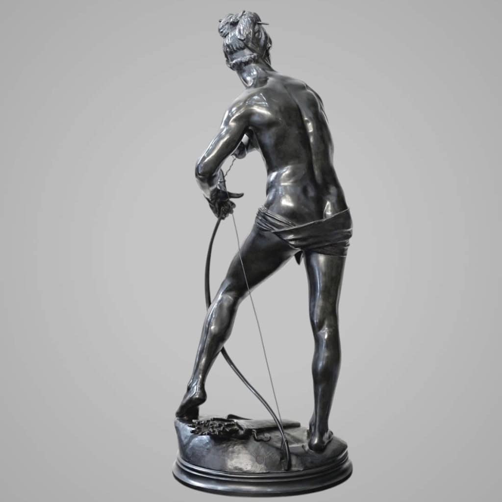 Sculpture – Sarpédon Bandant Son Arc , Henri Peinte (1845-1912) – Bronze 8