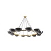 Lustre ou suspension à 10 lumières, laiton et laque noire, contemporain. LS64521208U 14