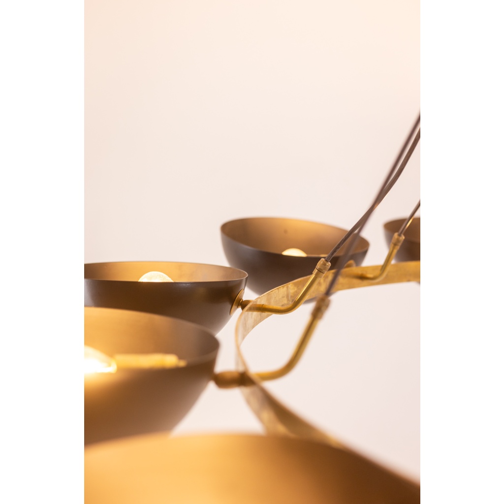 Lustre ou suspension à 10 lumières, laiton et laque noire, contemporain. LS64521208U 6