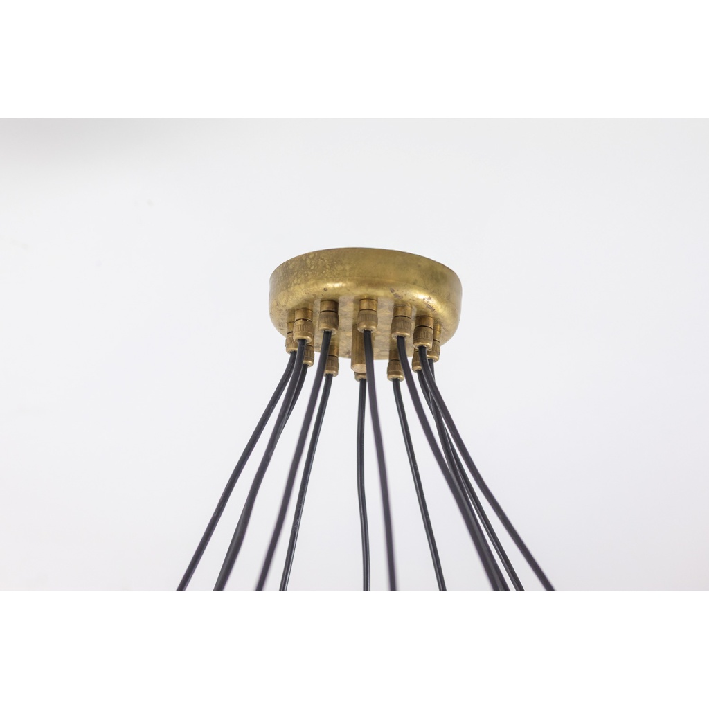Lustre ou suspension à 10 lumières, laiton et laque noire, contemporain. LS64521208U 12