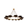 Lustre ou suspension à 10 lumières, laiton et laque noire, contemporain. LS64521208U 16