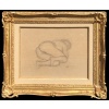 MAILLOL Aristide Nu allongé Fusain sur papier signé certificat d’authenticité 12
