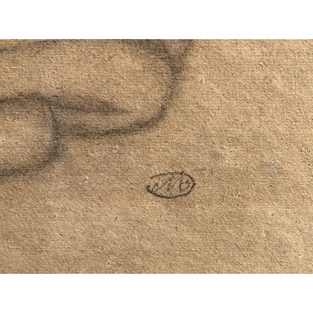 MAILLOL Aristide Nu allongé Fusain sur papier signé certificat d’authenticité 7