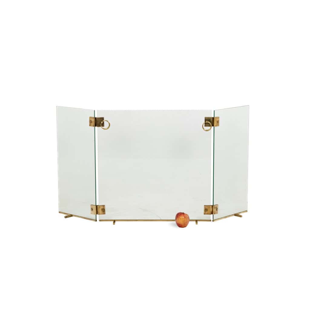Jacques Adnet. Pare feu en verre et bronze. Années 1950. LS6459259S 4