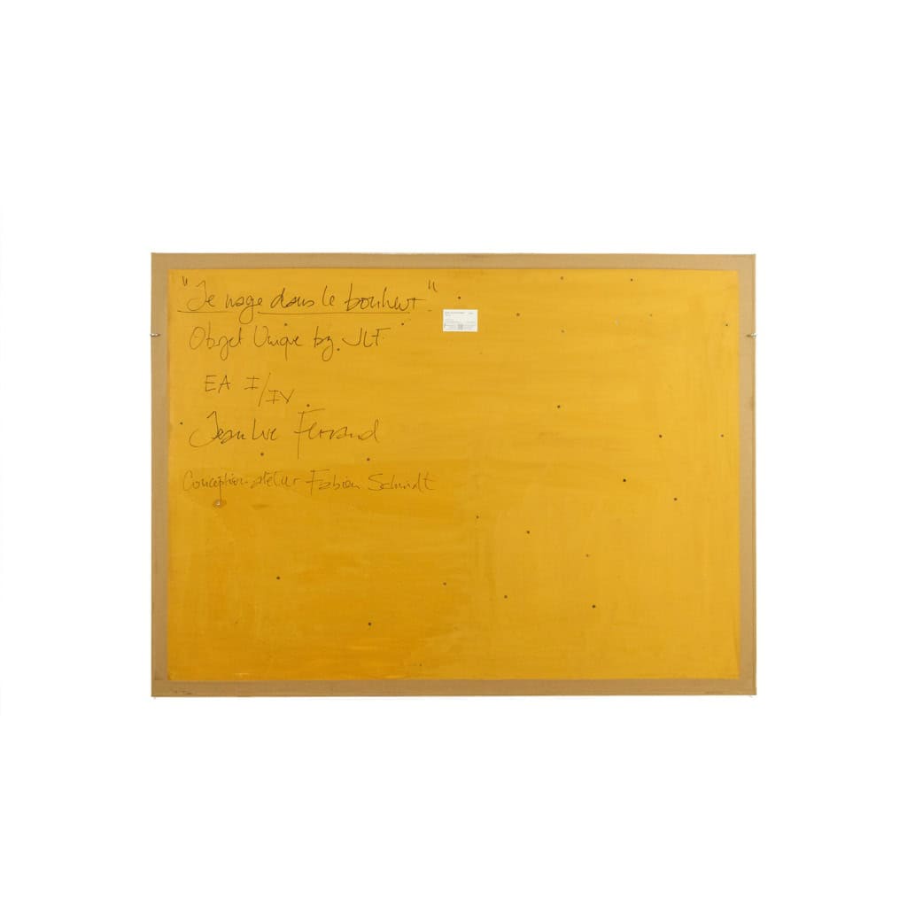 Panneau en bas-relief intitulé « Je nage dans le bonheur ». Contemporain. LS64453009P 4