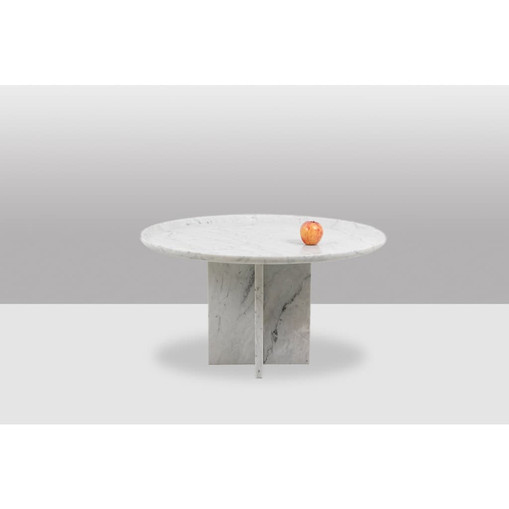 Paire de tables gigognes en marbre de Carrare. Contemporain. LS64411609M 7