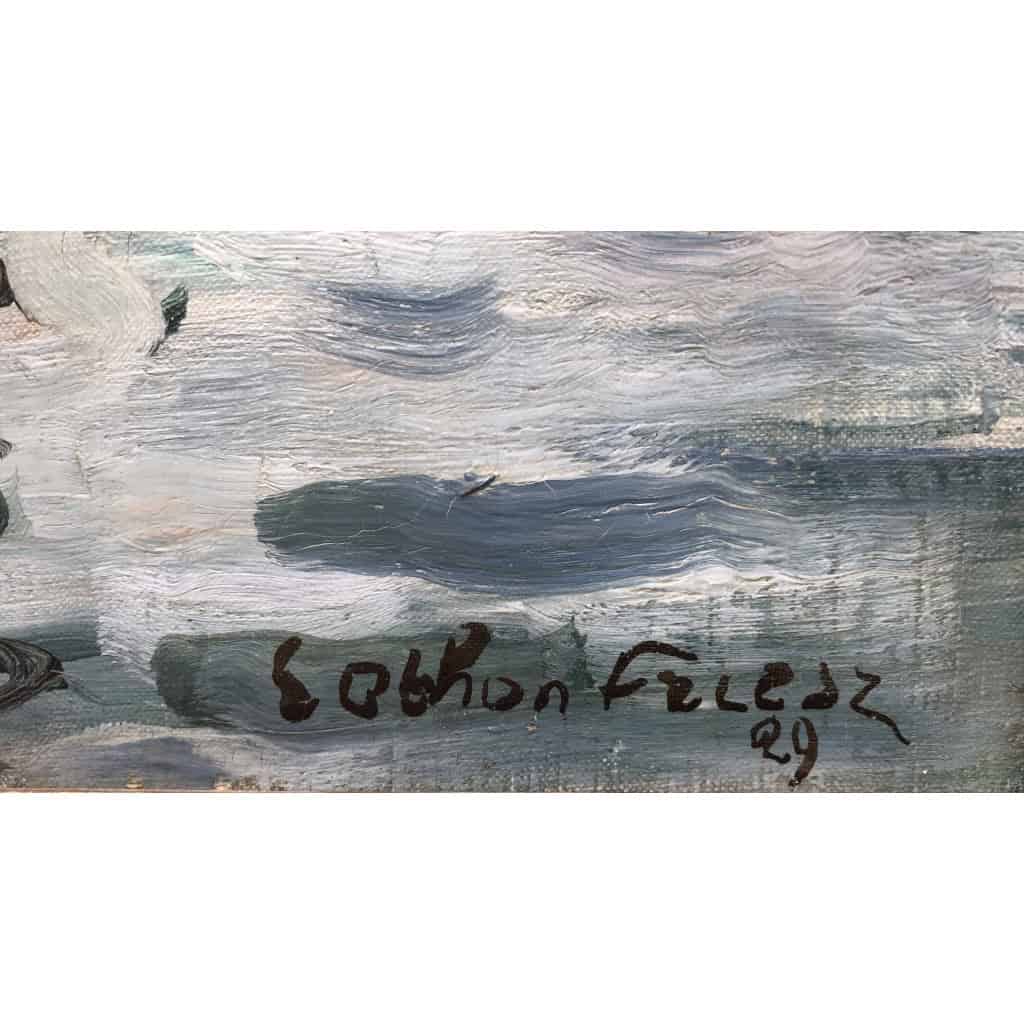 OTHON FRIESZ Emile Les voiles au port de Toulon en 1929 Huile toile signée datée Certificat 10