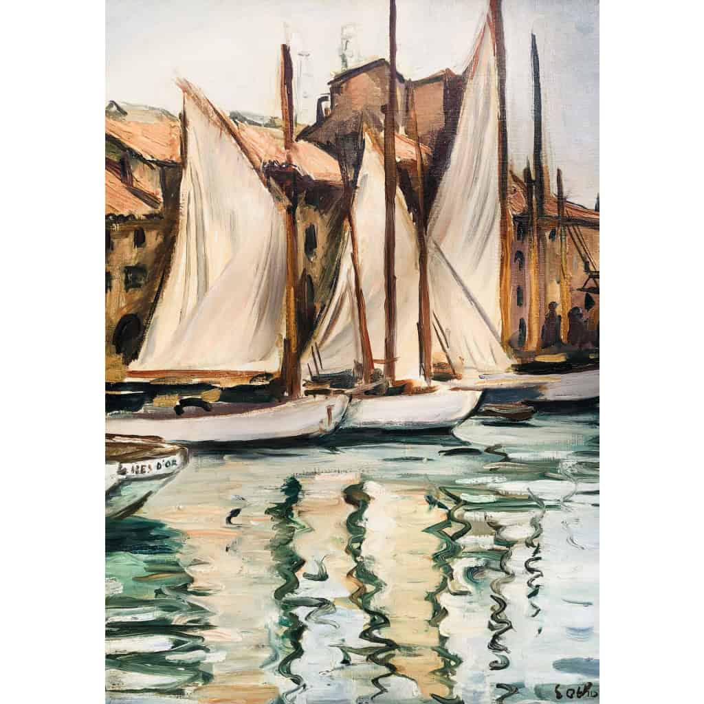 OTHON FRIESZ Emile Les voiles au port de Toulon en 1929 Huile toile signée datée Certificat 5