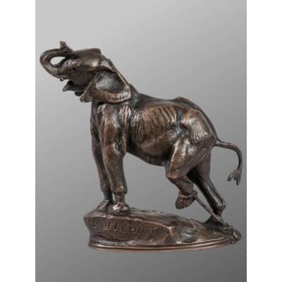 Sculpture – Éléphanteau Entravé , Emmanuel FRÉMIET (1824-1910) – Bronze