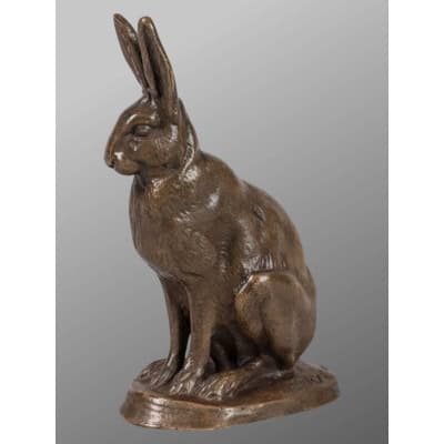 Sculpture – Le Lièvre , Antoine – Louis Barye (1795-1875) – Bronze