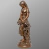 Sculpture – Jeune Fille à La Gerbe De Blé , Mathurin Moreau (1822-1912) – Bronze 16