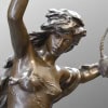 Sculpture – Élégante À La Lyre , Mathurin Moreau (1822-1912) – Bronze 16