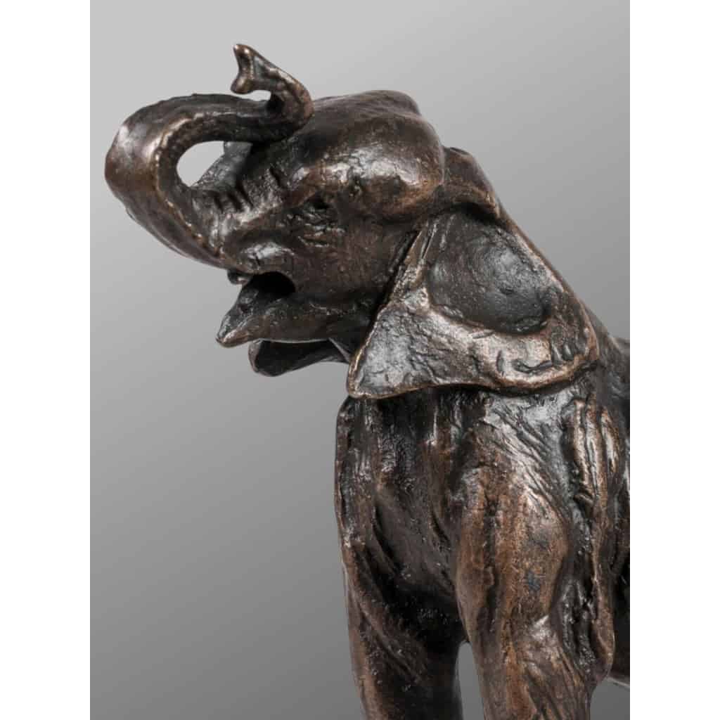 Sculpture – Éléphanteau Entravé , Emmanuel FRÉMIET (1824-1910) – Bronze 5
