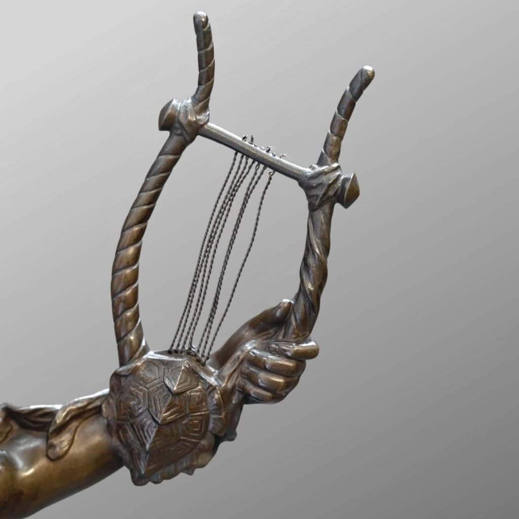 Sculpture – Élégante À La Lyre , Mathurin Moreau (1822-1912) – Bronze 9
