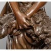 Sculpture – Jeune Fille à La Gerbe De Blé , Mathurin Moreau (1822-1912) – Bronze 18