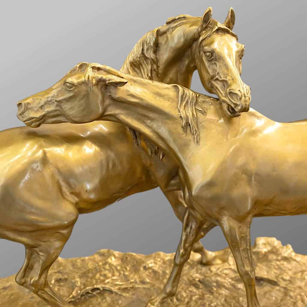 Sculpture – Groupe De Chevaux Arabes , Pierre – Jules Mêne (1810-1879) ​​​​​​​- Bronze 5