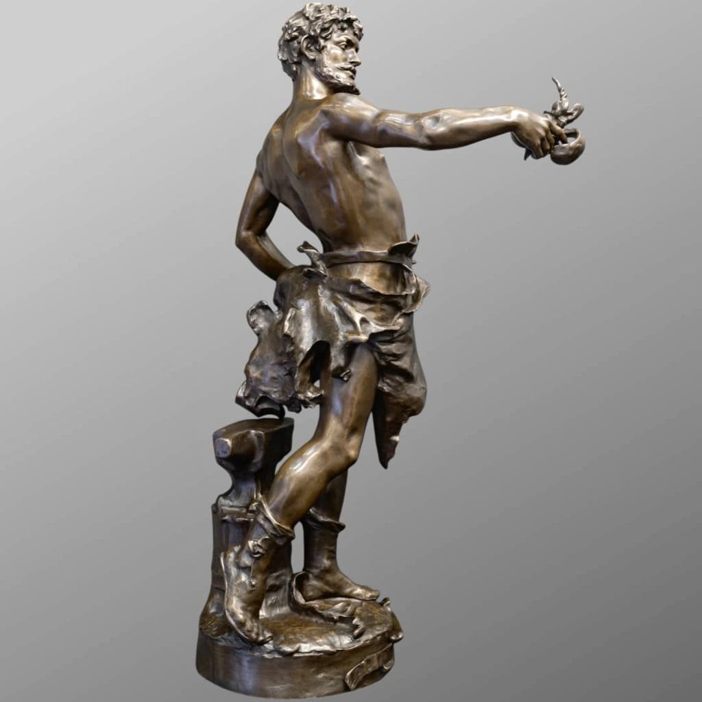 Sculpture – Le Travail , Eugène Marioton (1857-1933) – Bronze 4