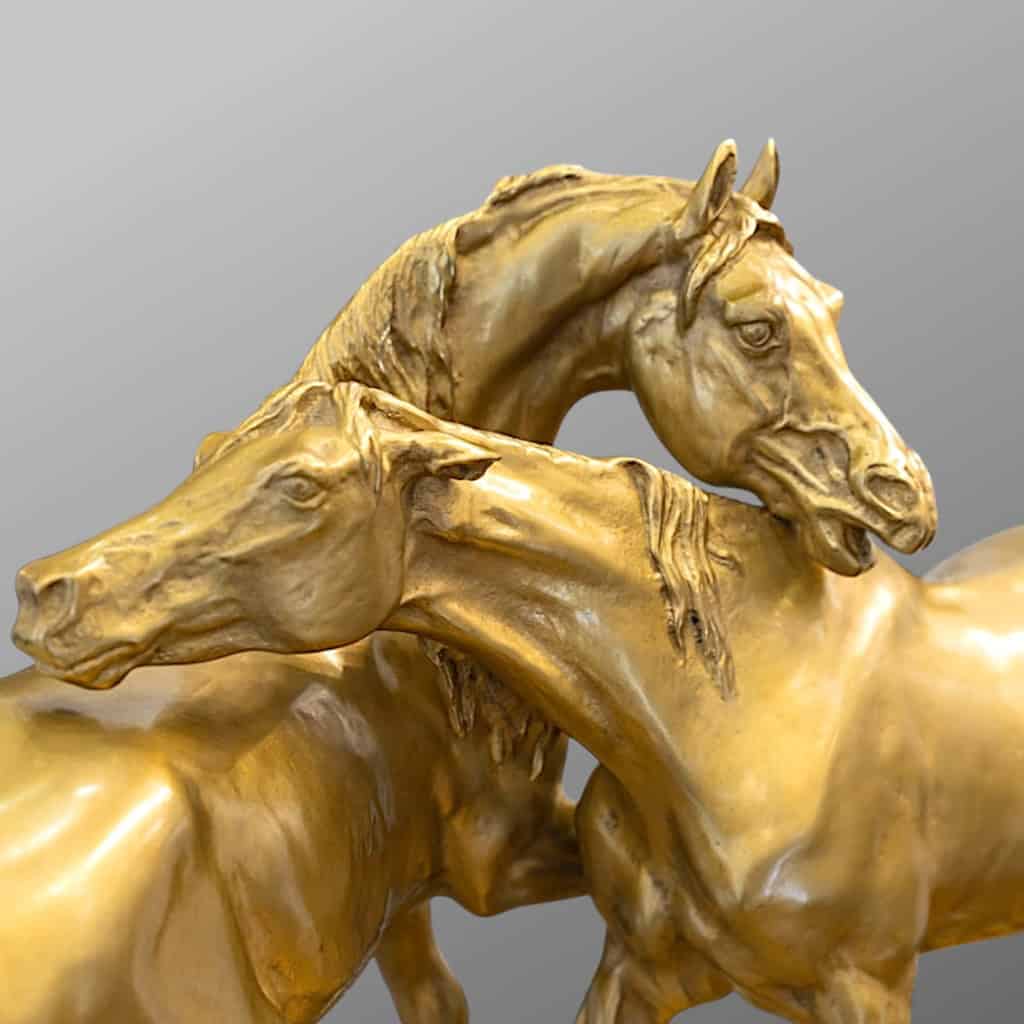 Sculpture – Groupe De Chevaux Arabes , Pierre – Jules Mêne (1810-1879) ​​​​​​​- Bronze 6