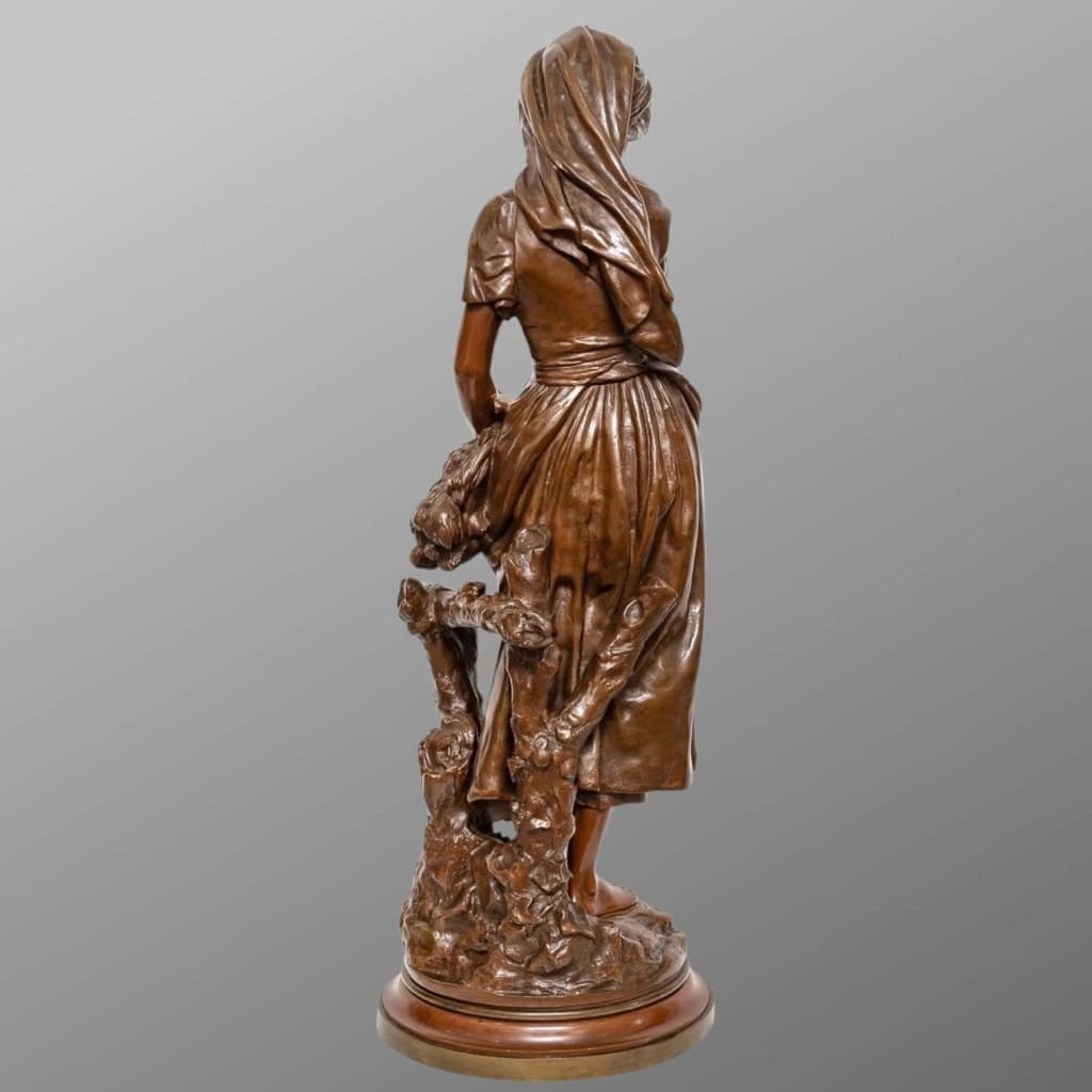 Sculpture – Jeune Fille à La Gerbe De Blé , Mathurin Moreau (1822-1912) – Bronze 6